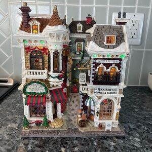 Lemax Essex Street Facade Village Shops Lighted Hanging Wall Setting 45094